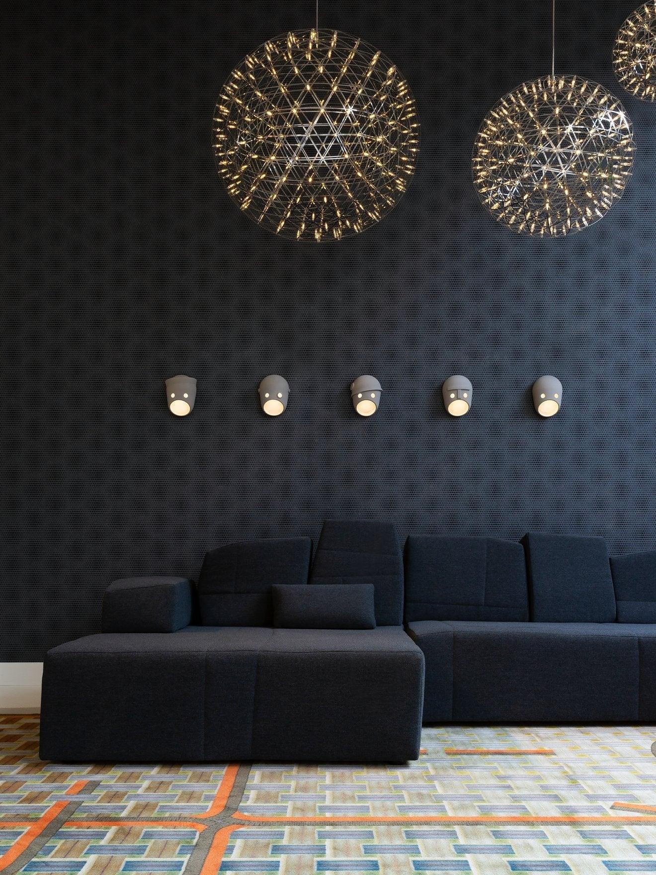 Mask Wall Light | Resin, Aluminum, Iron | Grey