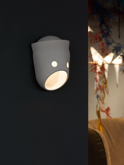Mask Wall Light | Resin, Aluminum, Iron | Grey