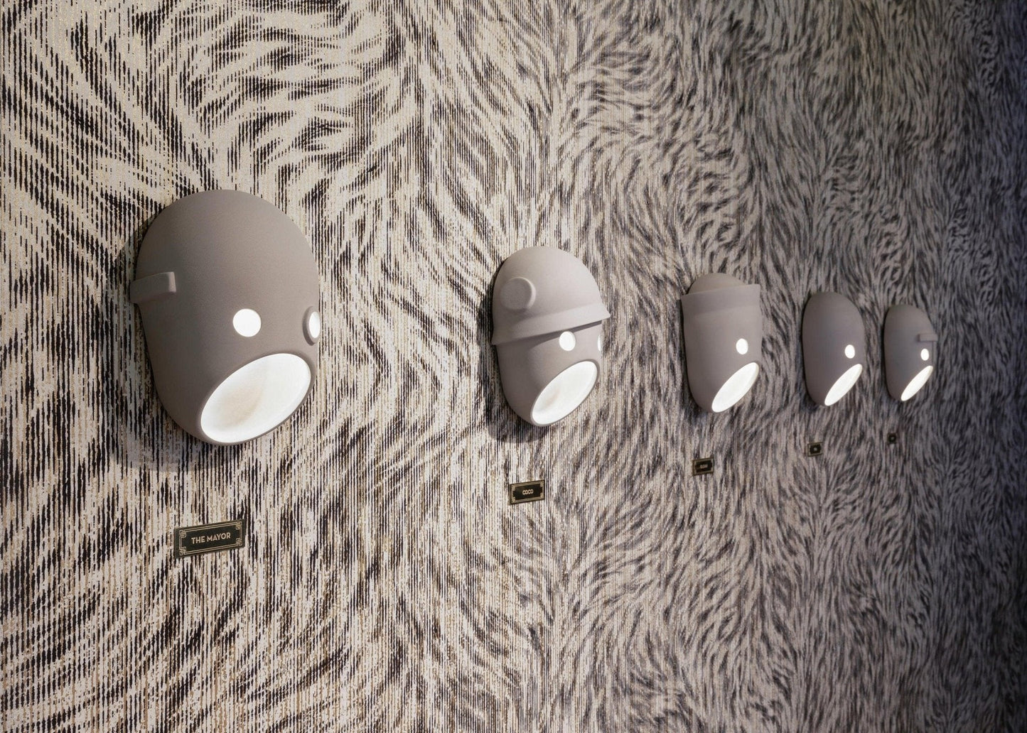 Mask Wall Light | Resin, Aluminum, Iron | Grey