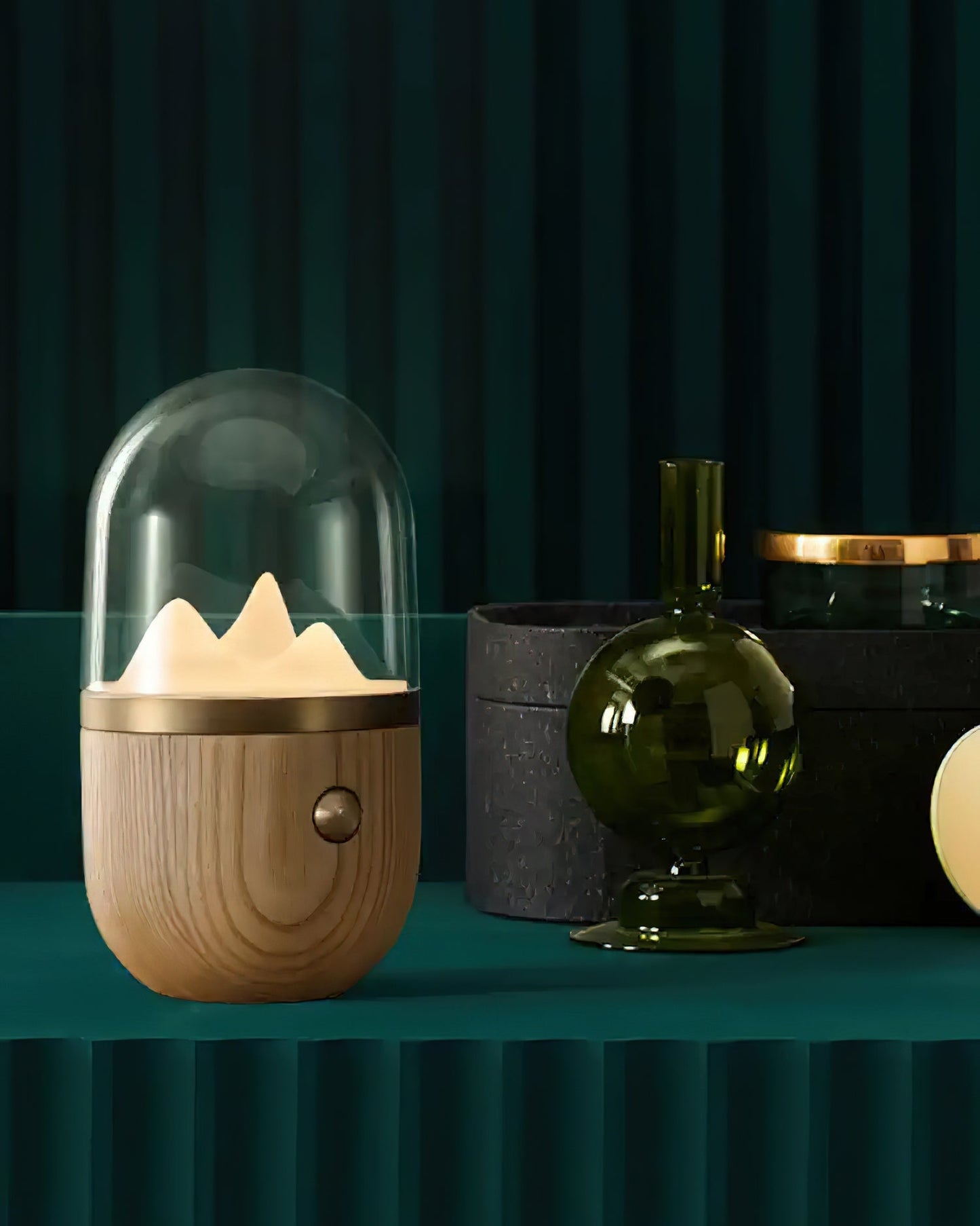 Mountain Peak Night Lamp | Acrylic & Wood | Various Colors