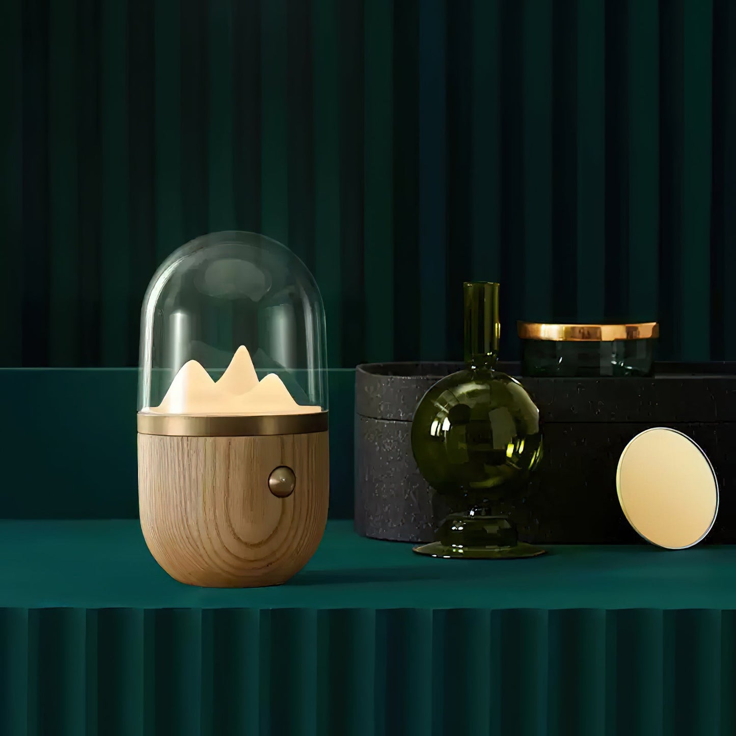 Mountain Peak Night Lamp | Acrylic & Wood | Various Colors