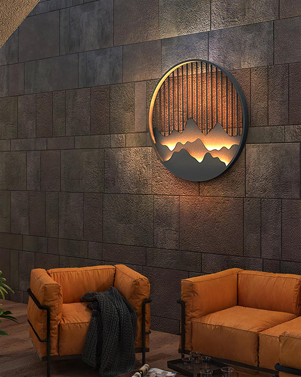 Mountain Outdoor Wall Lamp | Stainless Steel | Black