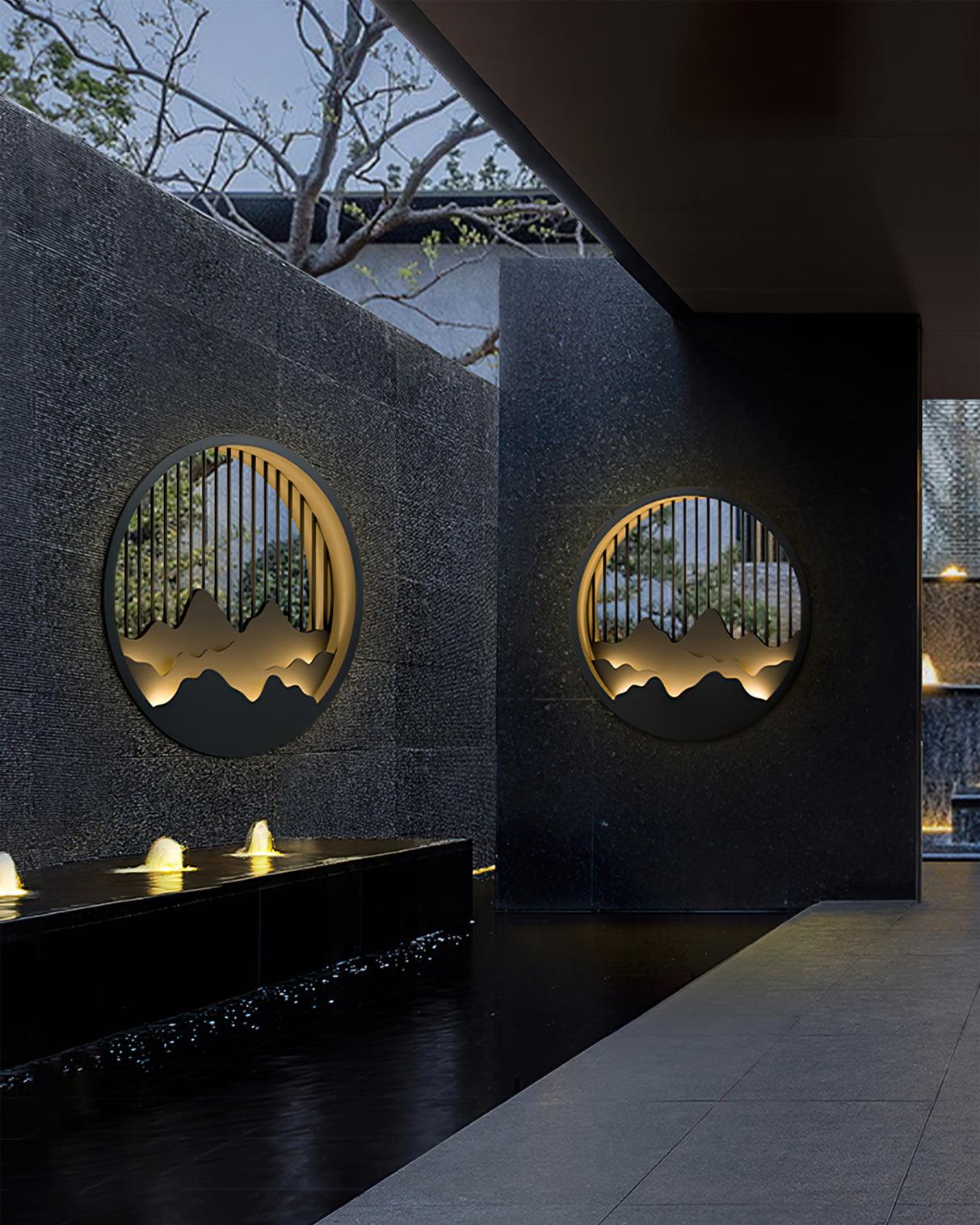 Mountain Outdoor Wall Lamp | Stainless Steel | Black