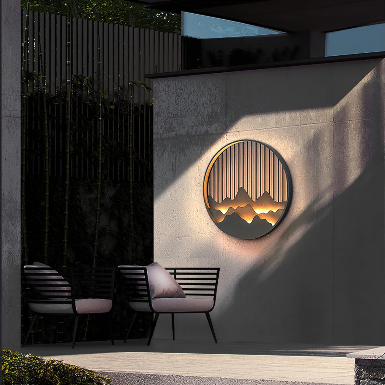 Mountain Outdoor Wall Lamp | Stainless Steel | Black
