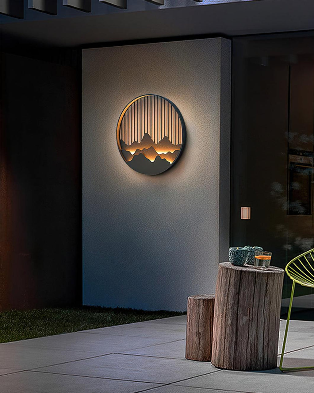 Mountain Outdoor Wall Lamp | Stainless Steel | Black