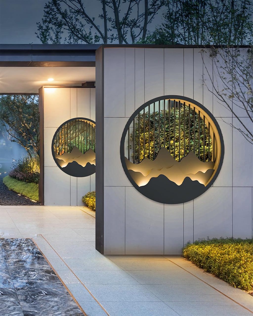 Mountain Outdoor Wall Lamp | Stainless Steel | Black