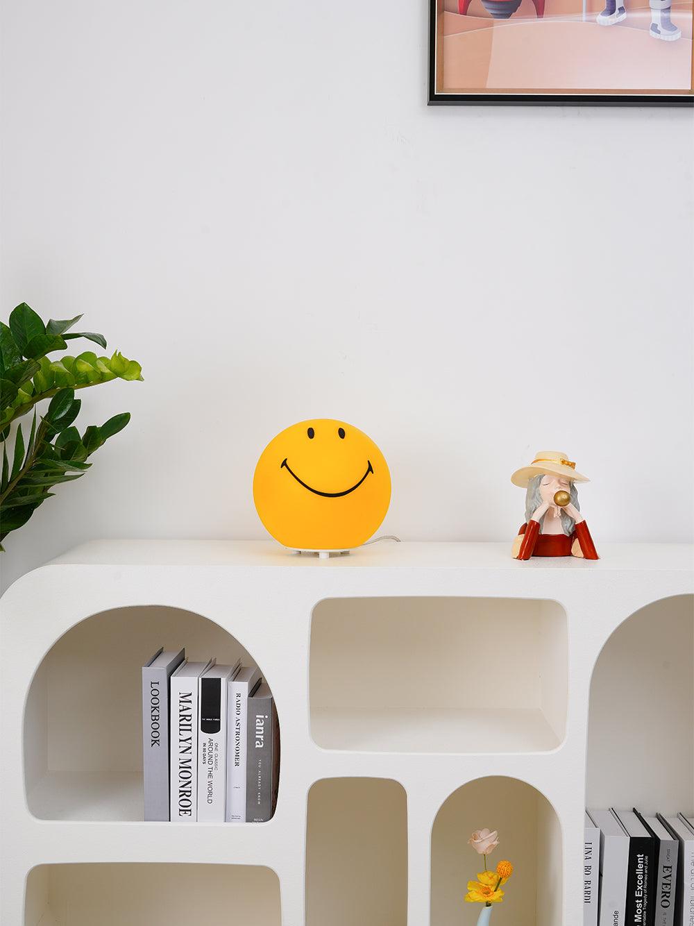 Smiling Rechargeable Table Lamp | Warm Yellow LED | 23cm Diameter