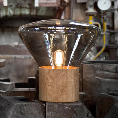 Bois Table Lamp | Wooden & Glass | Clear, Smoke Gray, Amber