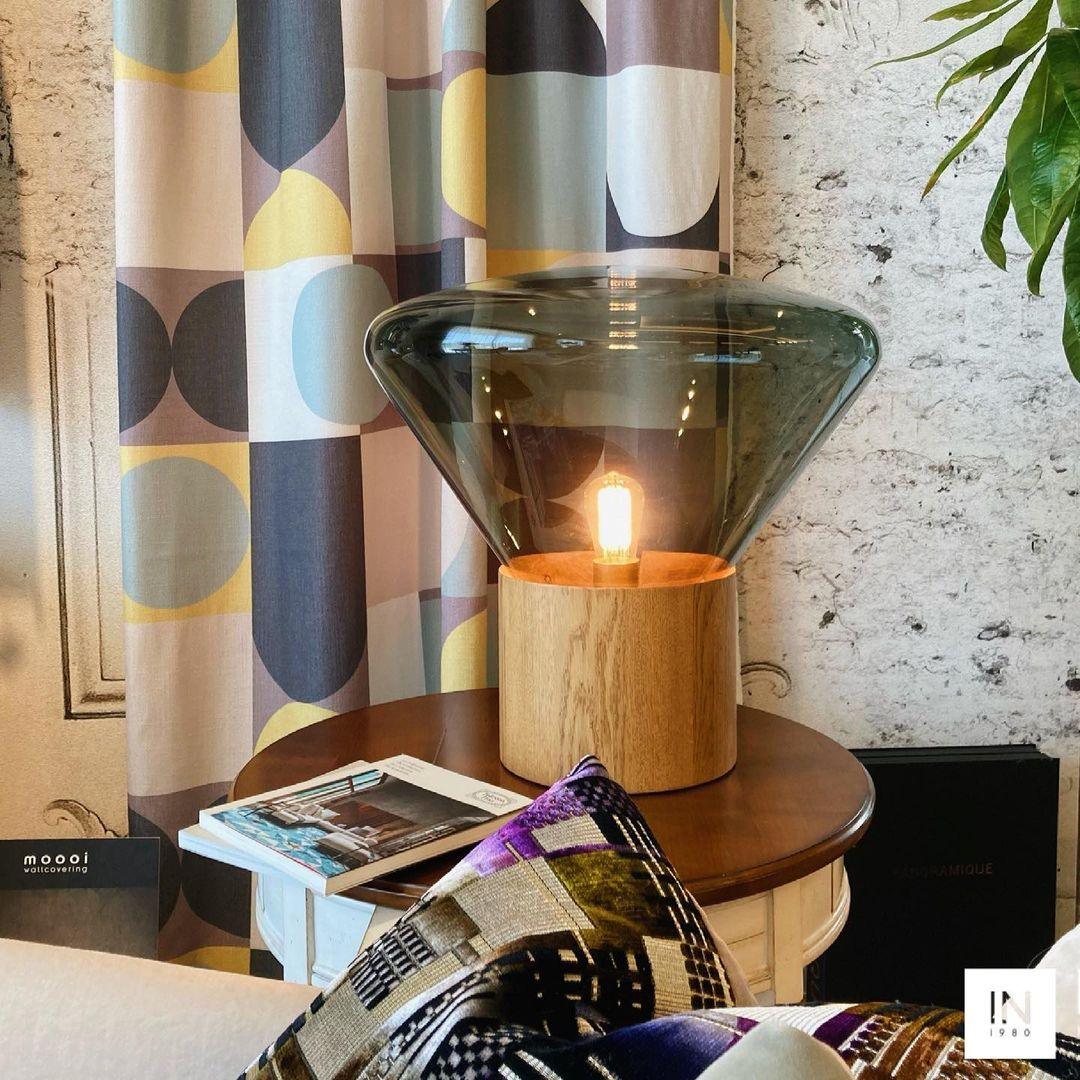 Bois Table Lamp | Wooden & Glass | Clear, Smoke Gray, Amber