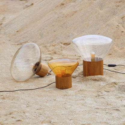 Bois Table Lamp | Wooden & Glass | Clear, Smoke Gray, Amber
