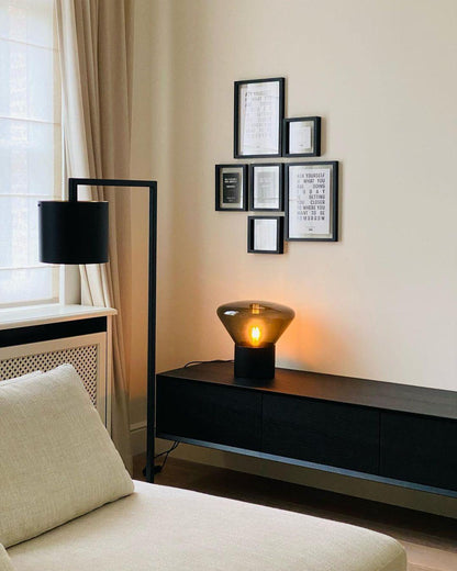 Bois Table Lamp | Wooden & Glass | Clear, Smoke Gray, Amber