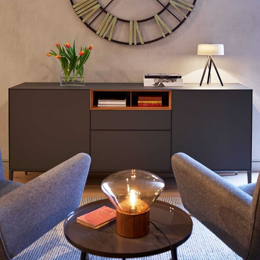 Bois Table Lamp | Wooden & Glass | Clear, Smoke Gray, Amber