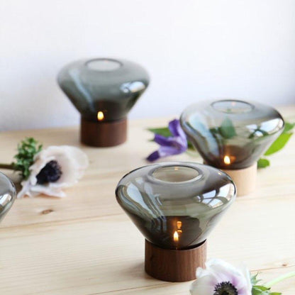 Bois Table Lamp | Wooden & Glass | Clear, Smoke Gray, Amber