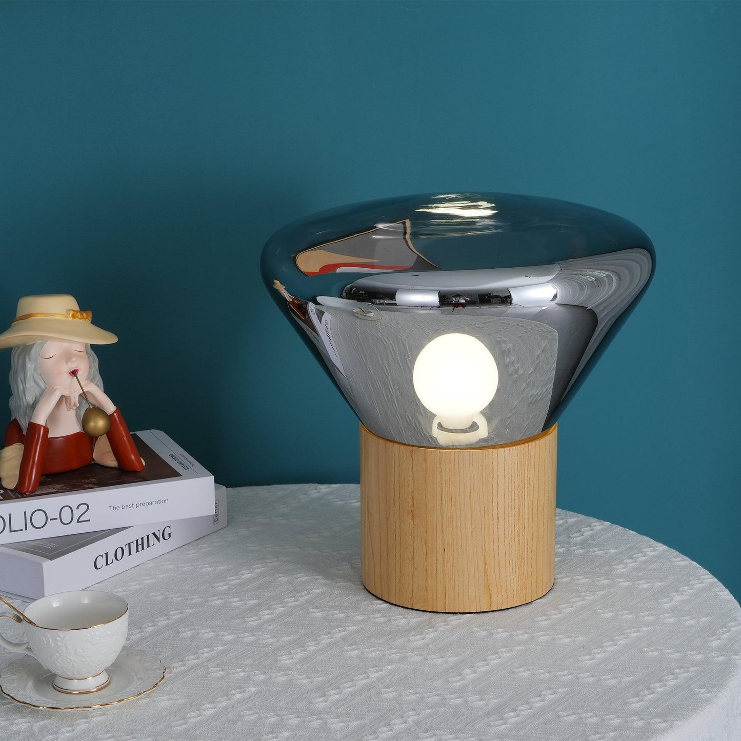 Bois Table Lamp | Wooden & Glass | Clear, Smoke Gray, Amber