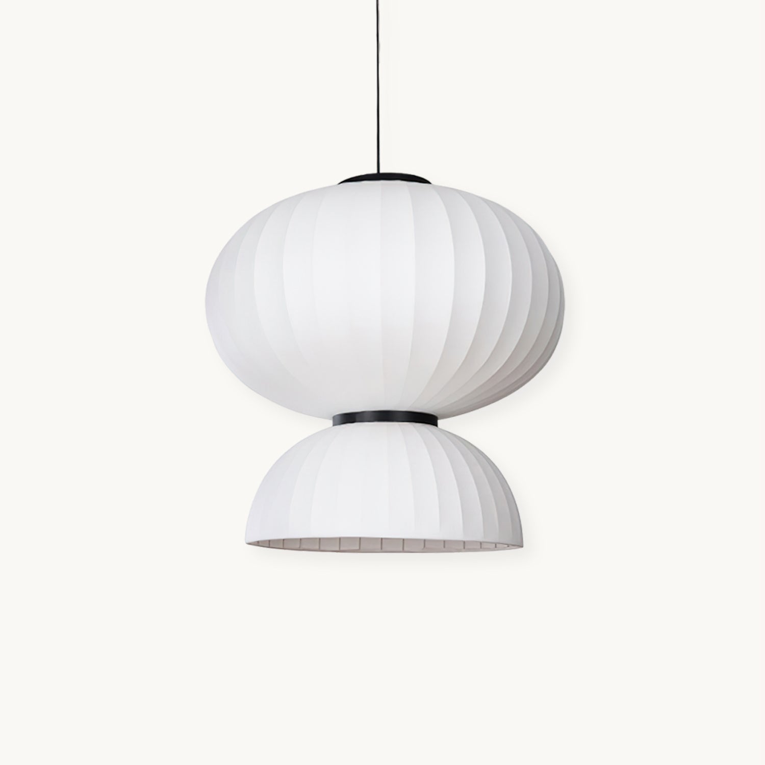 Scandinavian Pendant Light | Mulberry Silk & Black Metal | White Shade