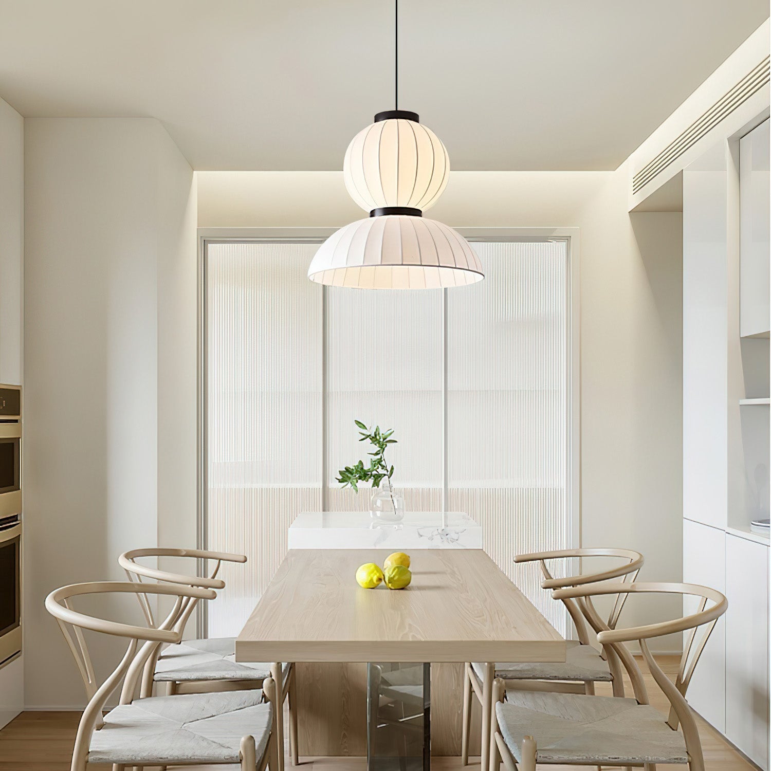 Scandinavian Pendant Light | Mulberry Silk & Black Metal | White Shade