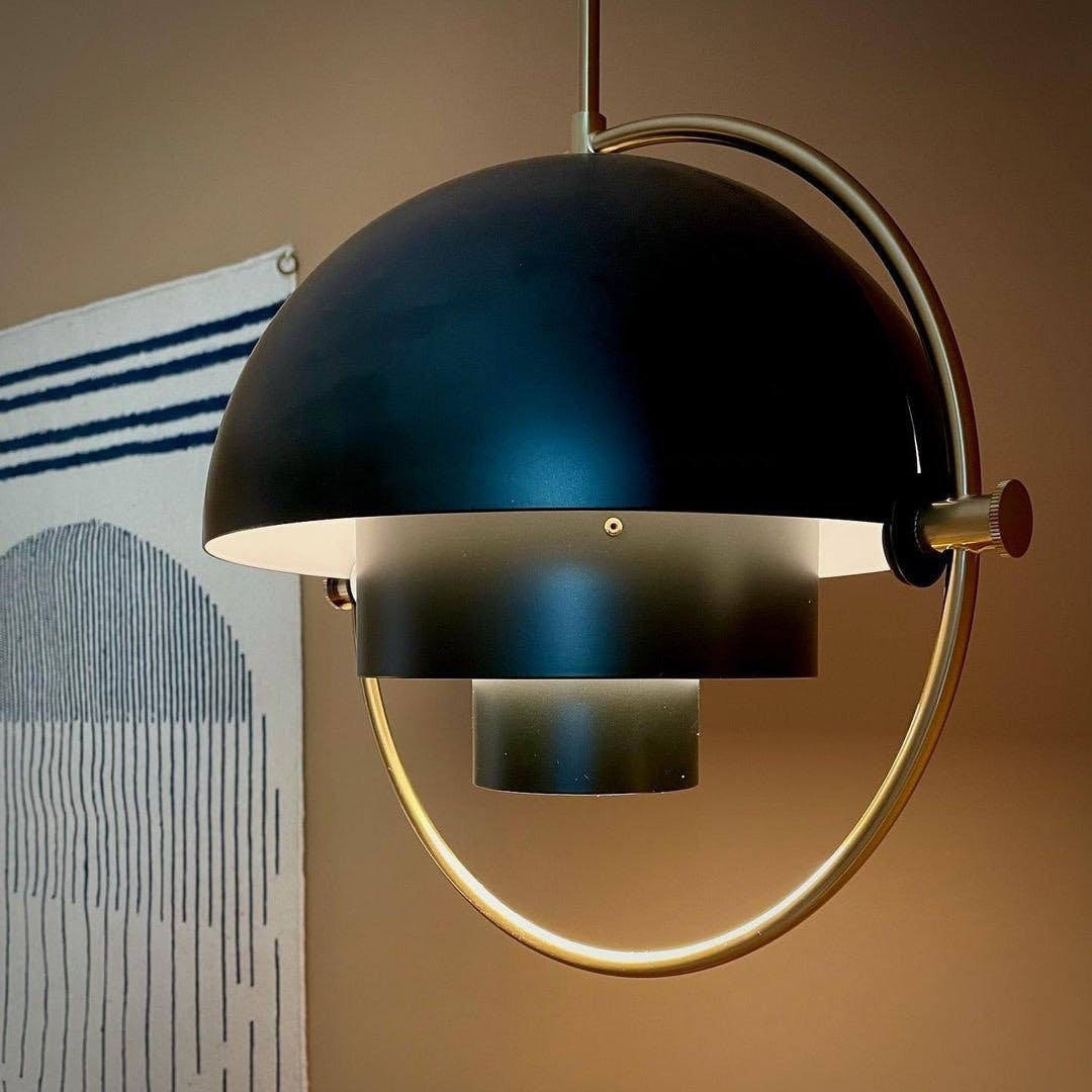 Multi-Lite Pendant Light | Adjustable Metal Shade | Black, Copper, Chrome Options