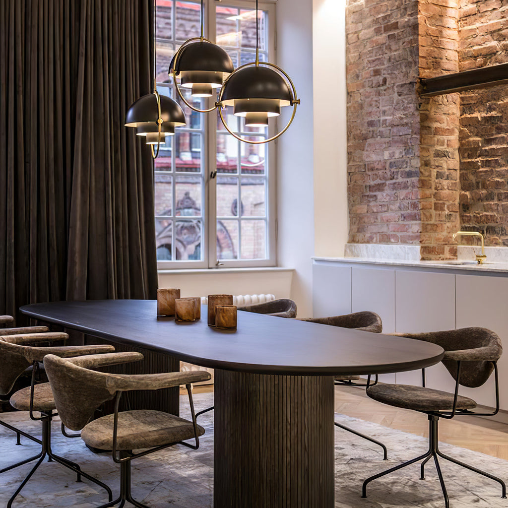 Multi-Lite Pendant Light | Adjustable Metal Shade | Black, Copper, Chrome Options