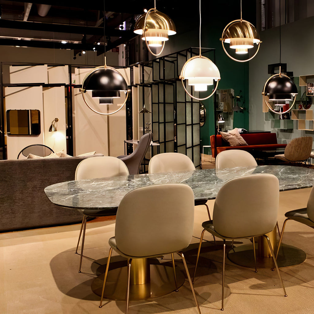 Multi-Lite Pendant Light | Adjustable Metal Shade | Black, Copper, Chrome Options