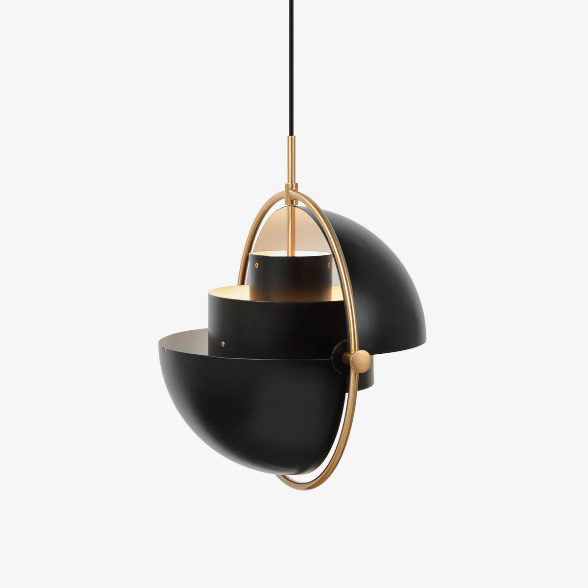 Multi-Lite Pendant Light | Adjustable Metal Shade | Black, Copper, Chrome Options