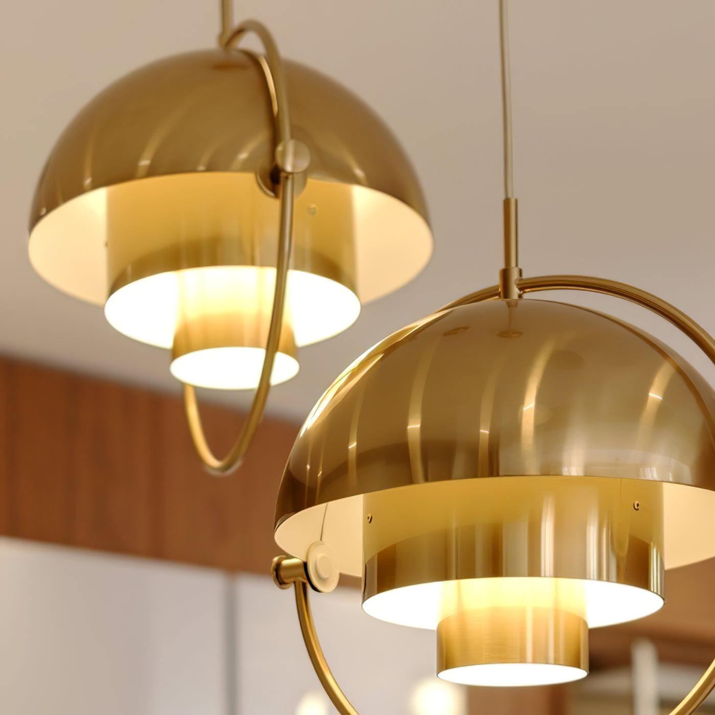 Multi-Lite Pendant Light | Adjustable Metal Shade | Black, Copper, Chrome Options