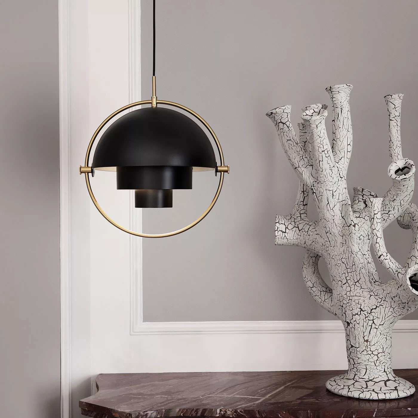 Multi-Lite Pendant Light | Adjustable Metal Shade | Black, Copper, Chrome Options