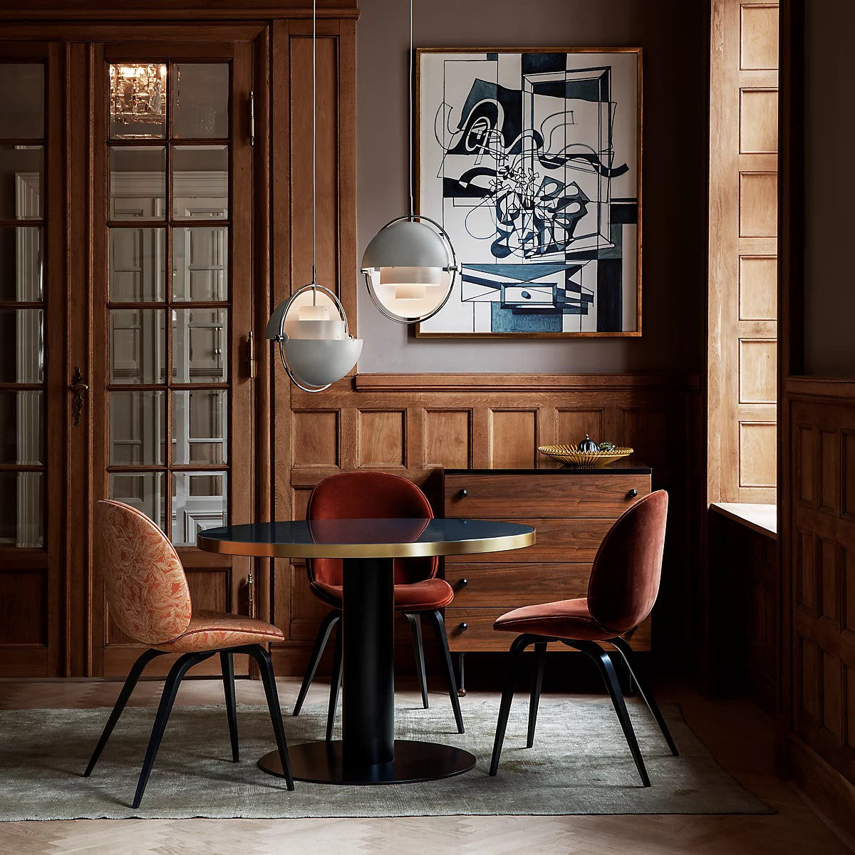 Multi-Lite Pendant Light | Adjustable Metal Shade | Black, Copper, Chrome Options