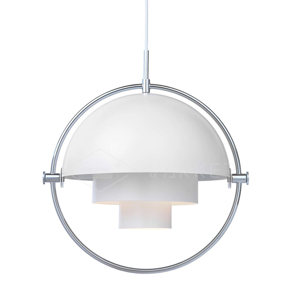 Multi-Lite Pendant Light | Adjustable Metal Shade | Black, Copper, Chrome Options