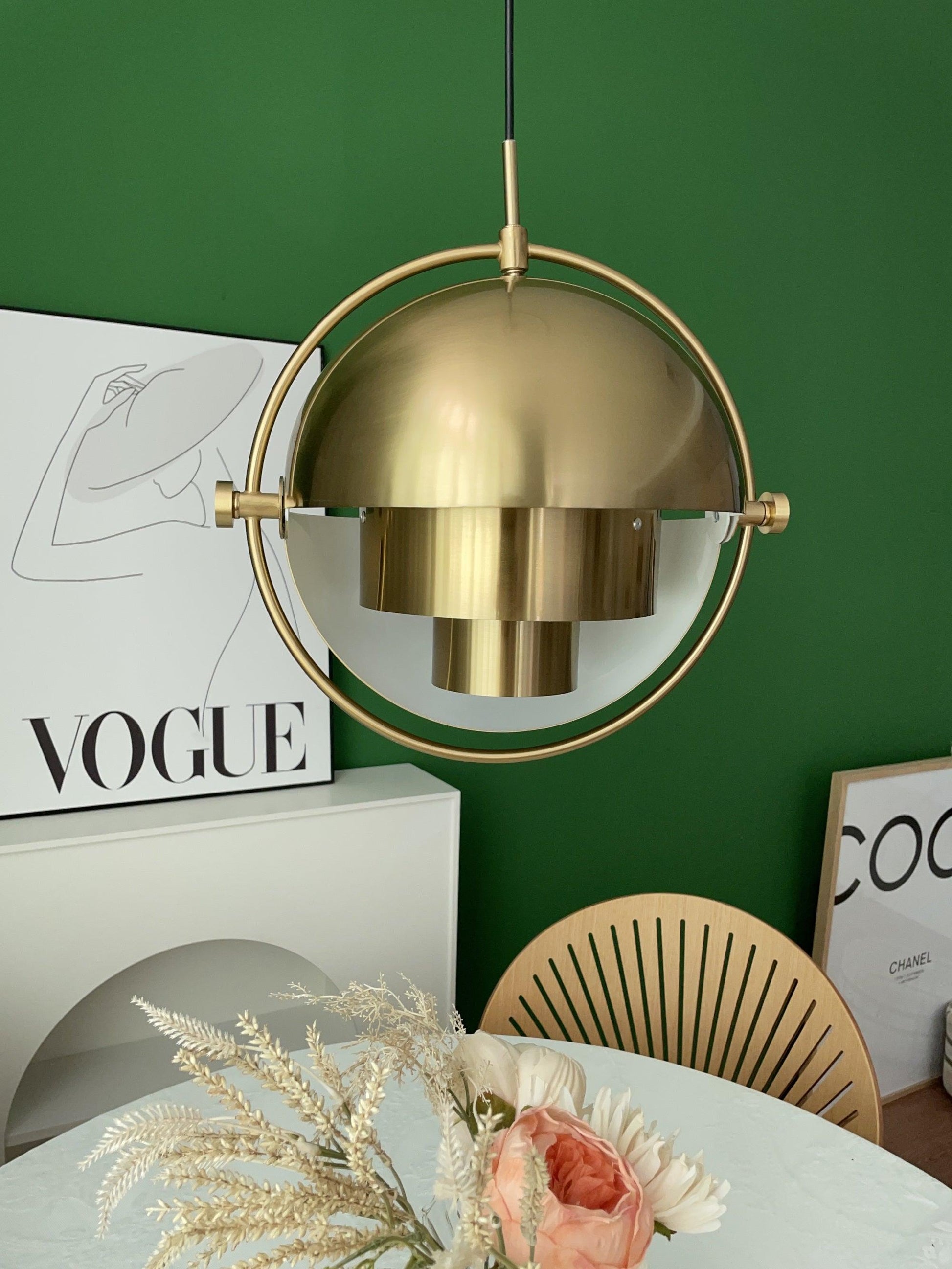 Multi-Lite Pendant Light | Adjustable Metal Shade | Black, Copper, Chrome Options