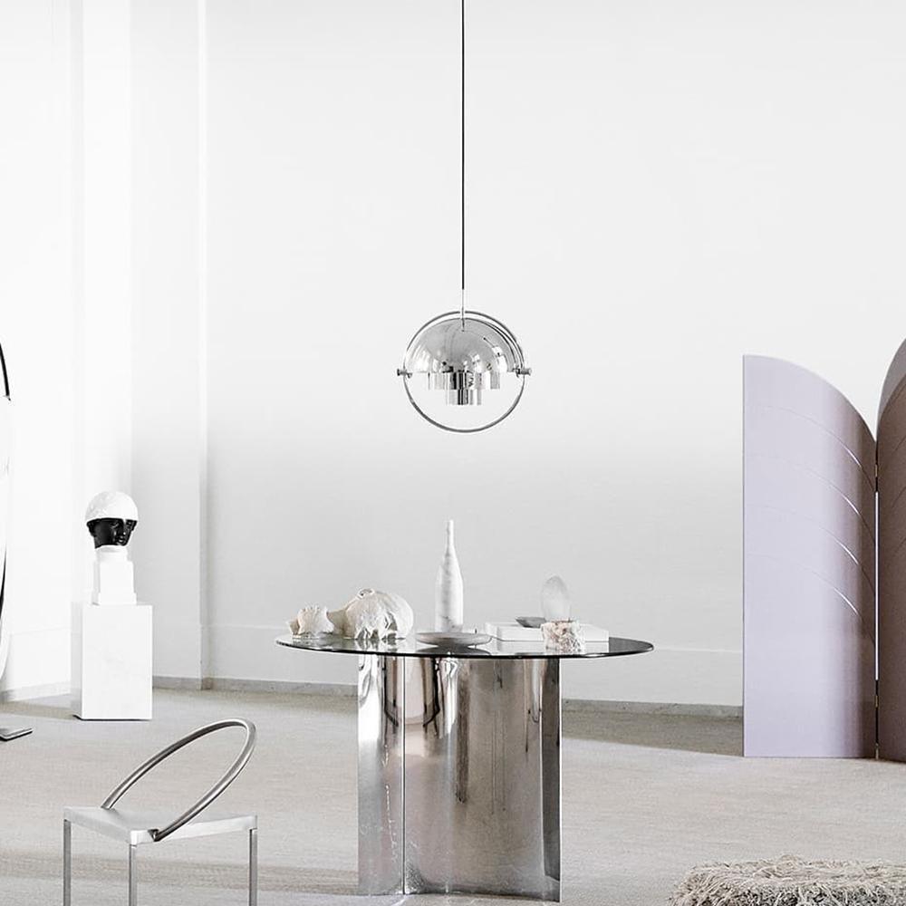 Multi-Lite Pendant Light | Adjustable Metal Shade | Black, Copper, Chrome Options