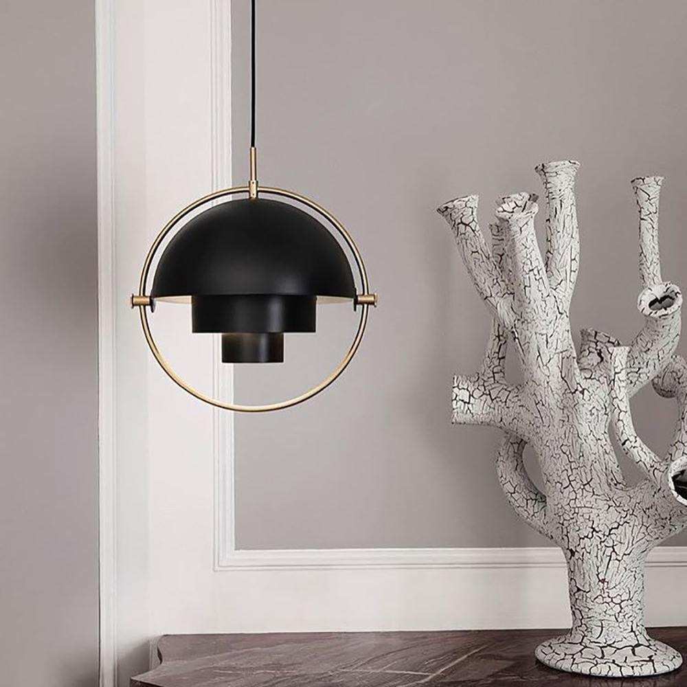 Multi-Lite Pendant Light | Adjustable Metal Shade | Black, Copper, Chrome Options