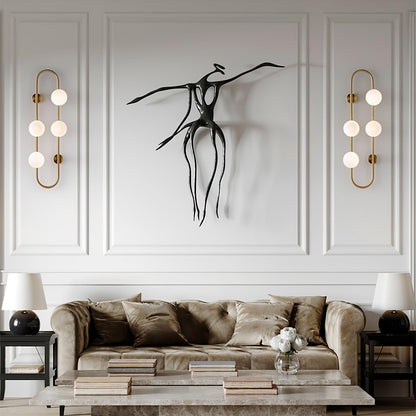 Buch Wall Lamp | Metal & Glass | Gold & Black