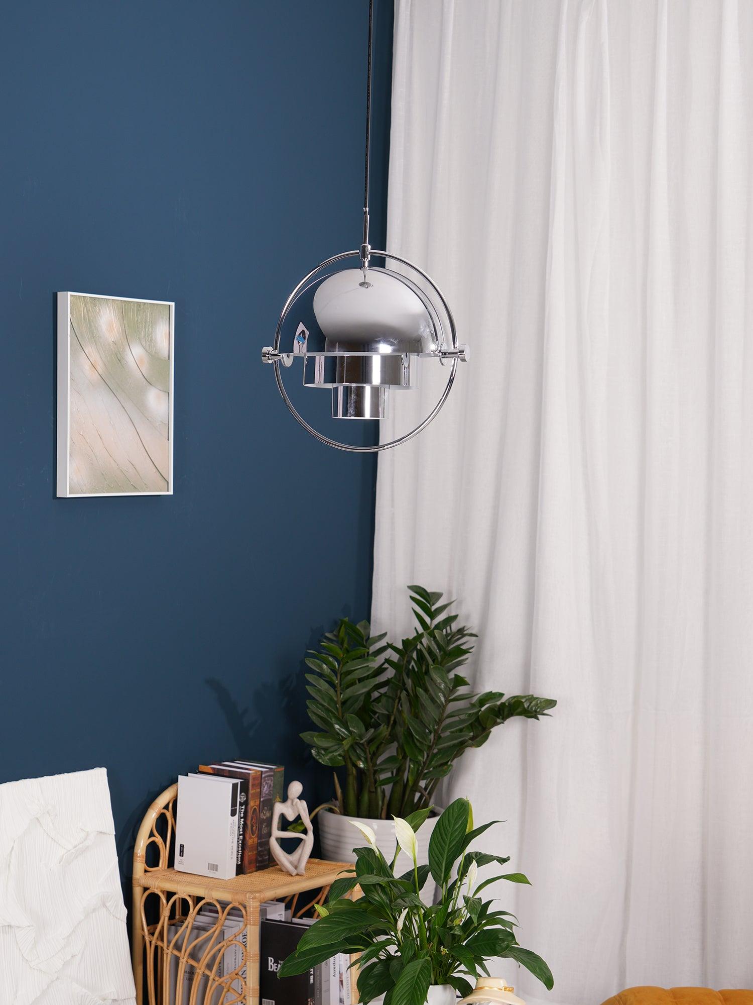 Multi-Lite Pendant Light | Adjustable Metal Shade | Black, Copper, Chrome Options