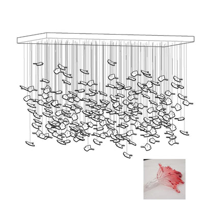 Crystal Maple Leaf Chandelier | Glass & Metal | Multicolor
