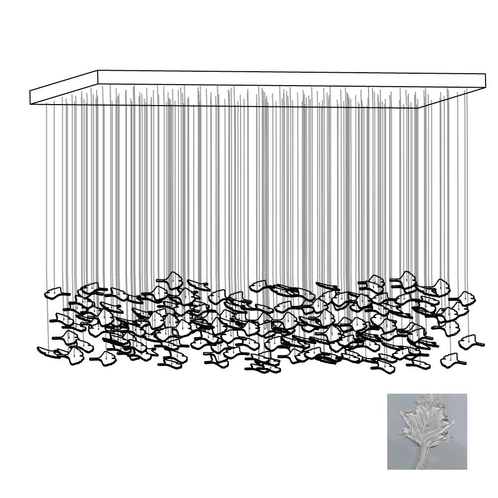 Crystal Maple Leaf Chandelier | Glass & Metal | Multicolor
