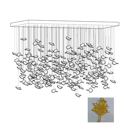 Crystal Maple Leaf Chandelier | Glass & Metal | Multicolor