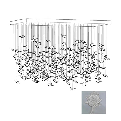 Crystal Maple Leaf Chandelier | Glass & Metal | Multicolor