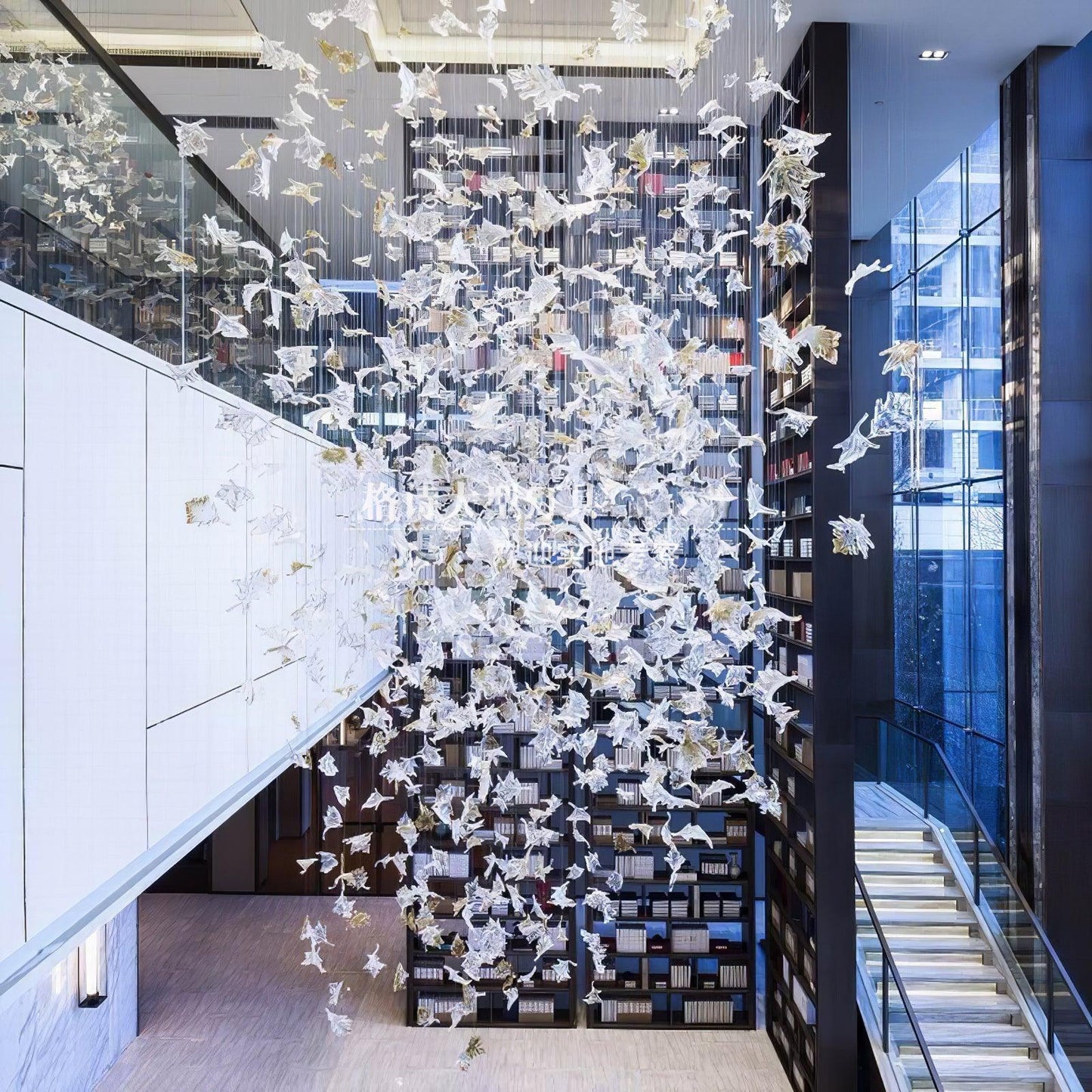 Crystal Maple Leaf Chandelier | Glass & Metal | Multicolor