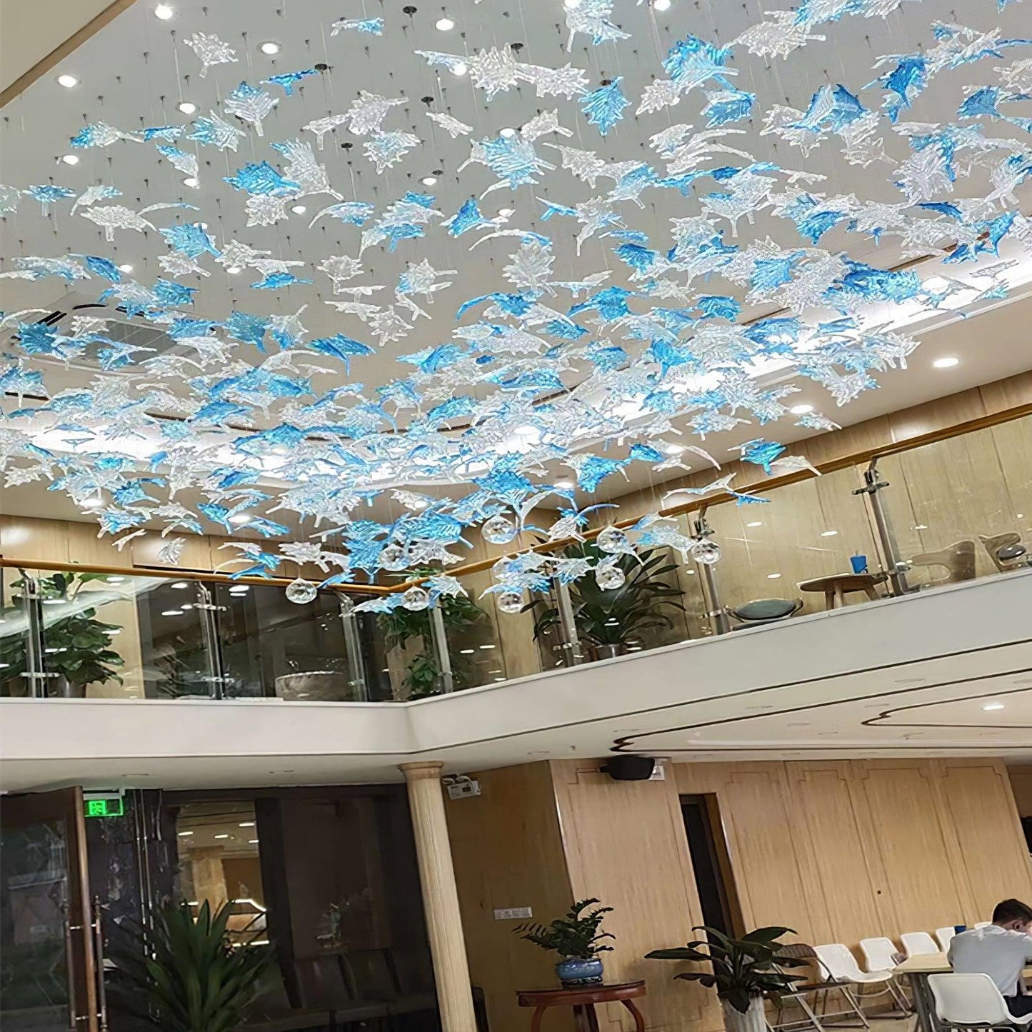 Crystal Maple Leaf Chandelier | Glass & Metal | Multicolor