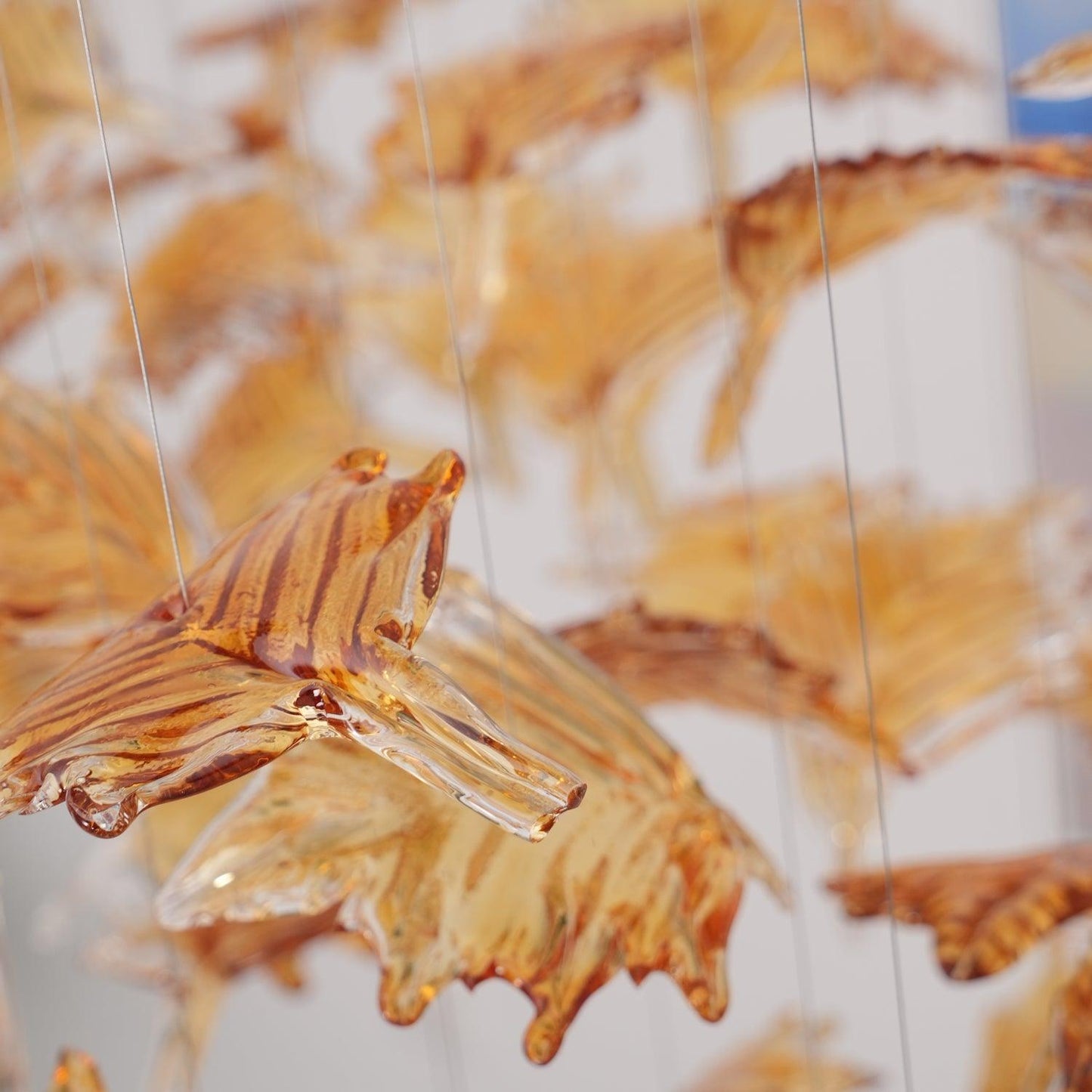 Crystal Maple Leaf Chandelier | Glass & Metal | Multicolor