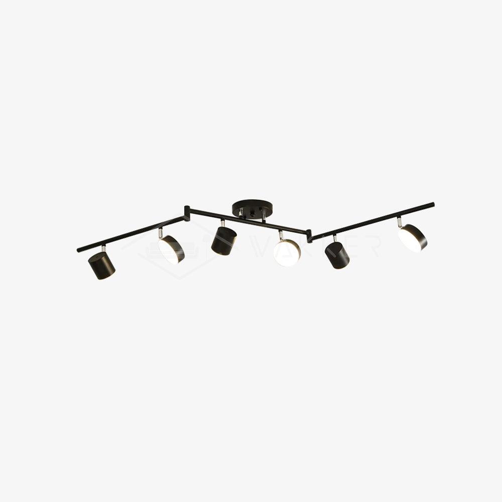 Track Light Ceiling Fixture | Adjustable Metal & Acrylic | Black & Gold