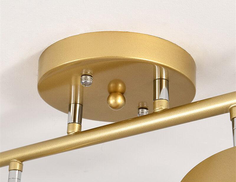 Track Light Ceiling Fixture | Adjustable Metal & Acrylic | Black & Gold