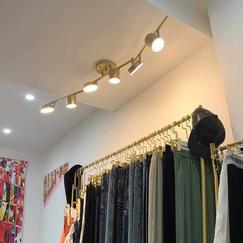 Track Light Ceiling Fixture | Adjustable Metal & Acrylic | Black & Gold