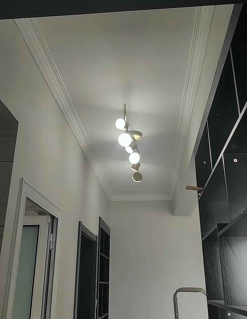 Track Light Ceiling Fixture | Adjustable Metal & Acrylic | Black & Gold