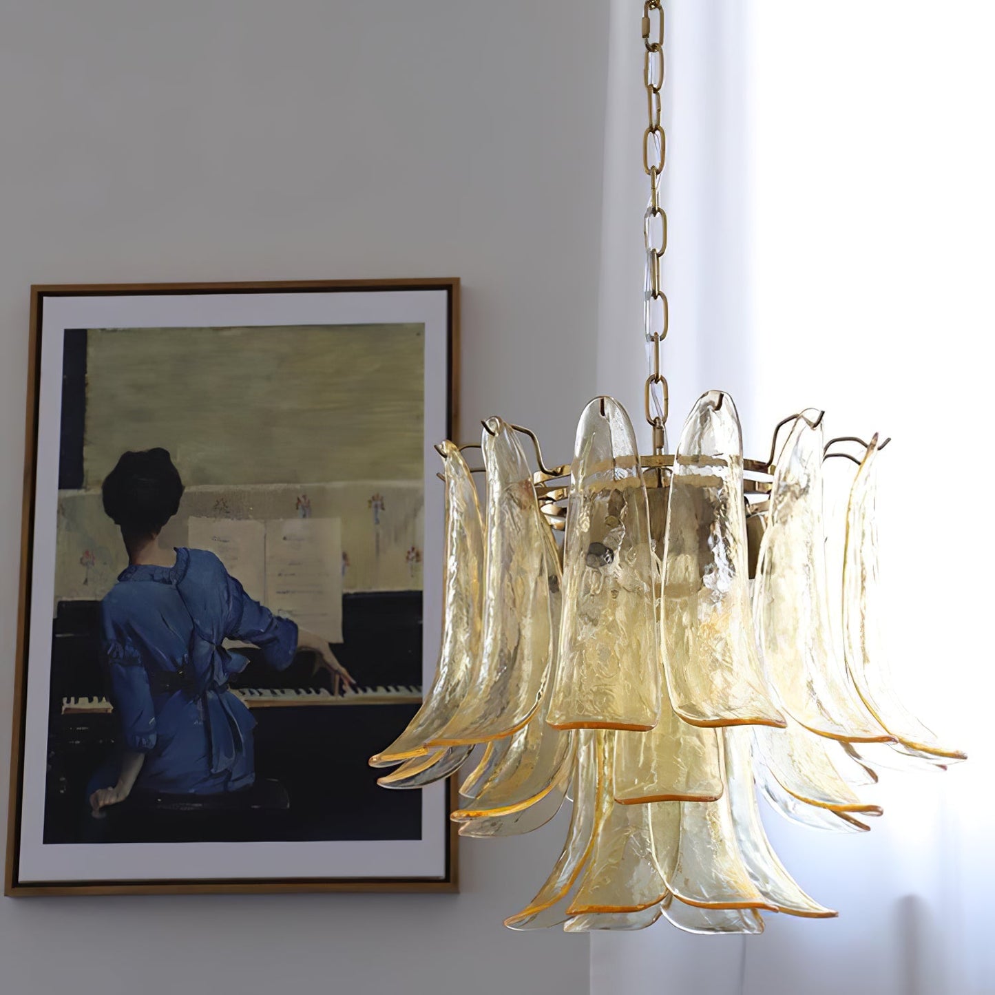 Murano Glass Leaf Chandelier | Handcrafted Italian Design | Copper & Multi-Color Options