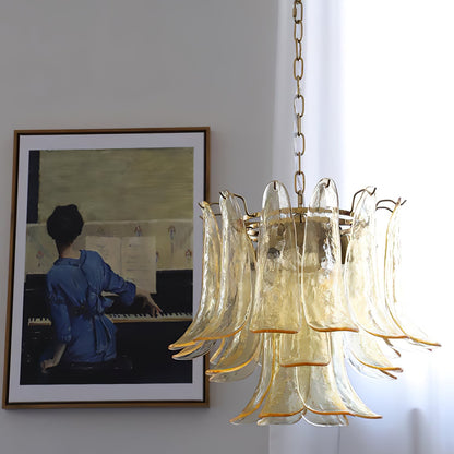 Murano Glass Leaf Chandelier | Handcrafted Italian Design | Copper & Multi-Color Options