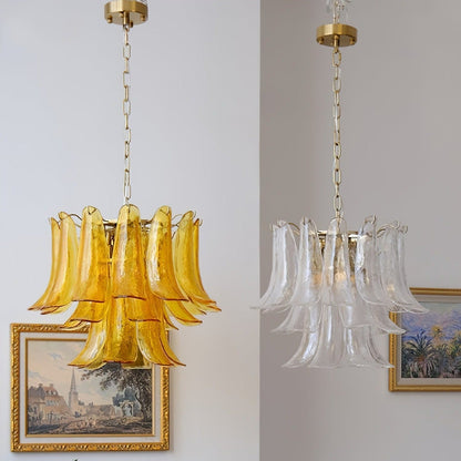 Murano Glass Leaf Chandelier | Handcrafted Italian Design | Copper & Multi-Color Options
