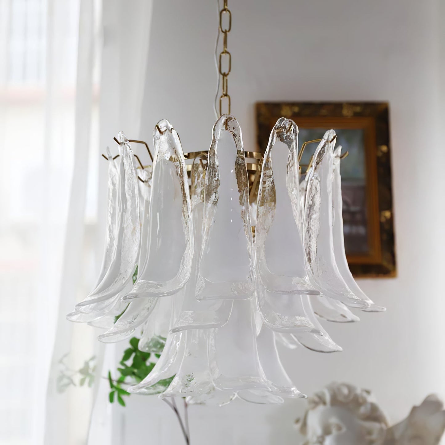 Murano Glass Leaf Chandelier | Handcrafted Italian Design | Copper & Multi-Color Options