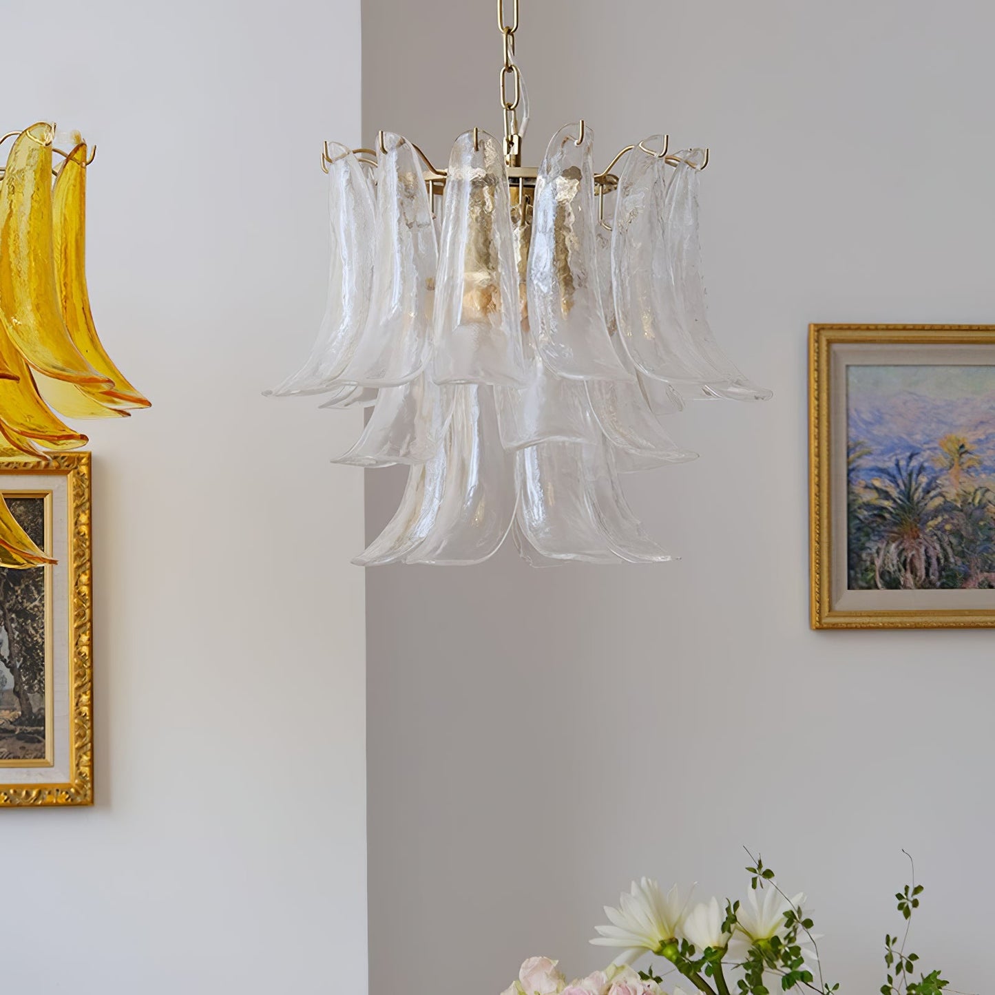 Murano Glass Leaf Chandelier | Handcrafted Italian Design | Copper & Multi-Color Options