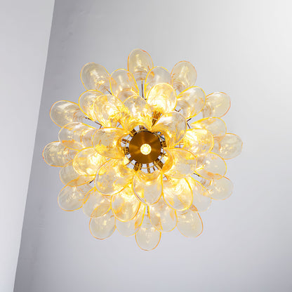 Murano Glass Leaf Chandelier | Handcrafted Italian Design | Copper & Multi-Color Options